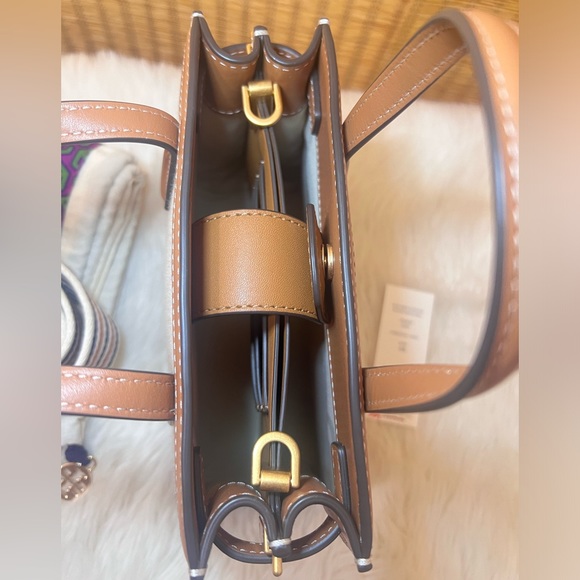 NWT TORY BURCH WALKER CANVAS MICRO SATCHEL KOBICHA - Picture 7 of 8